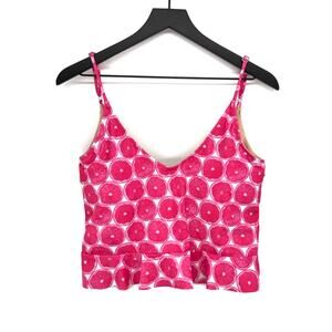 KORTNI JEANE Pink Grapefruit Peplum Tankini Hot Pink 2XL (L/XL)
